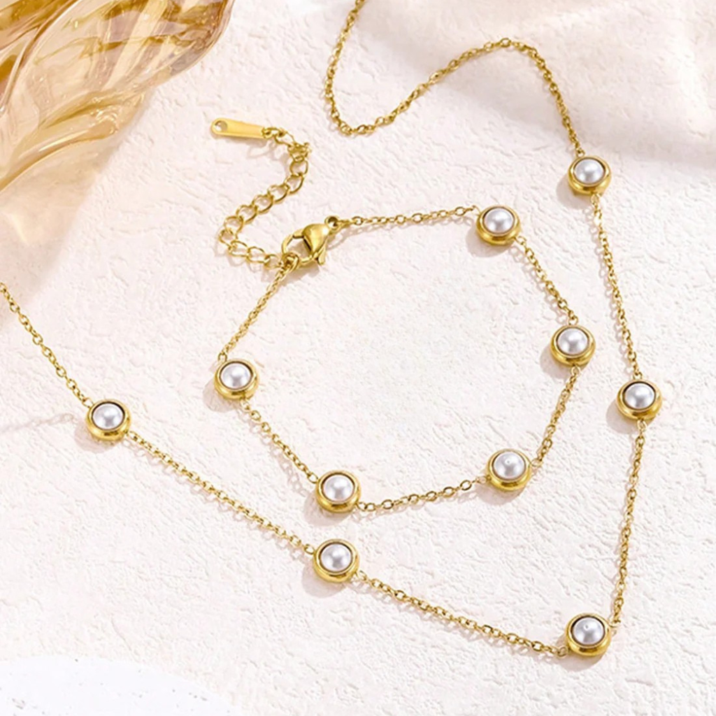 Pearl Stone Gold Set