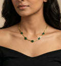 Oval Green Crystal Necklace